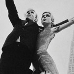 Andy and Edie Sedgwick and the Empire State Building from the roof of David McCabe's studio, NYC, spring 1965