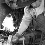 Thomaso Affery at his forge, Sante Fe, New Mexico